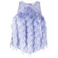 GANNI fringe-detail sleeveless top - Purple