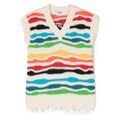 MSGM Kids distressed knitted vest - Neutrals