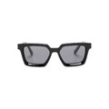 Zegna logo-plaque rectangle-frame sunglasses - Black