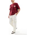 Hugo Blue baggy fit cargo trousers in off white