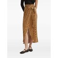 NEVER FULLY DRESSED pleated wrap midi skirt - Brown