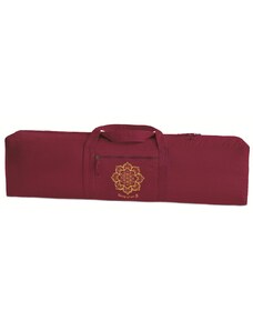The Spirit of OM taška na podložku na jógu s výšivkou mandaly 100 x 28 x 28 cm - tmavě červená