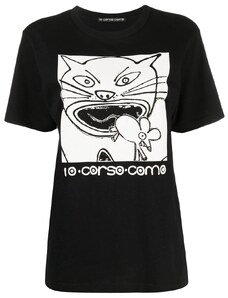 10 CORSO COMO cat-print cotton T-shirt - Black