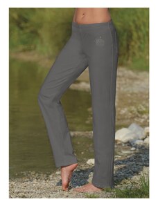 The Spirit of OM wellness kalhoty z bio bavlny dlouhé unisex - tmavě šedé