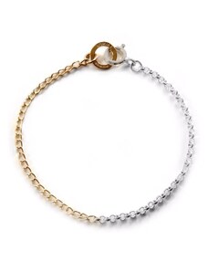 ブレスレット BOTTEGA VENETA Two-Tone Silver Chain Bracelet Bottega Veneta Two Tone Braided & Chain Bracelet In Gold