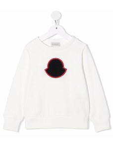 Moncler Enfant logo-patch long-sleeve sweatshirt - White
