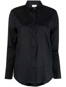 PAULA long-sleeve silk shirt - Black