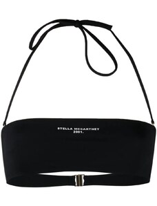 Stella McCartney logo-print bandeau bikini top - Black