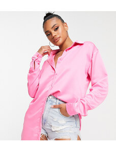 ASYOU oversized satin shirt in pink