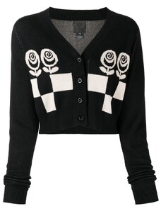 Anna Sui intarsia-knit cropped cardigan - Black