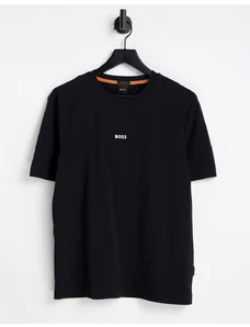 Selected Homme cotton mix oversized logo t-shirt in black - GLAMI.eco