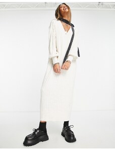 french grey arielle knit dress Grey knit sweater dress F1951 – FloAtelier Handmade main image 1