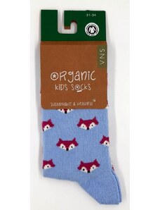 VNS Organic socks Dětské ponožky VNS Organic kids Fox sky blue