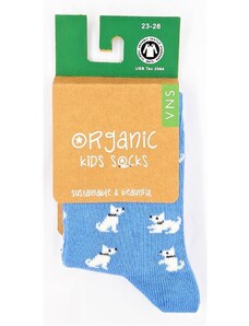 VNS Organic socks Dětské ponožky VNS Organic kids Small Dog blue