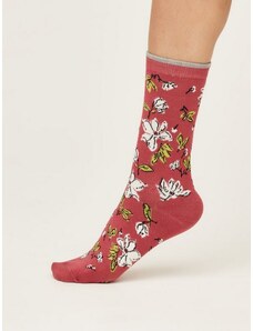 Thought Fashion UK Bambusové ponožky Sketchy Floral pink 37-40