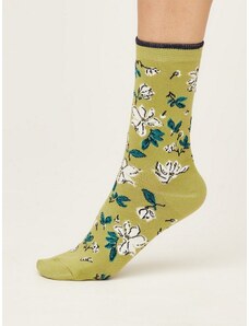 Thought Fashion UK Bambusové ponožky Sketchy Floral green 37-40
