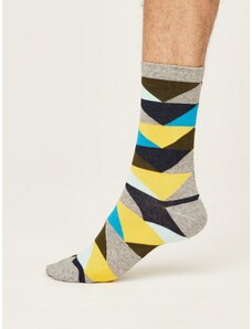 Thought Fashion UK Bavlněné ponožky Bold Geo Triangle grey 40-46
