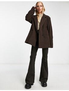 ONLY wool look oversized blazer jacket in brown