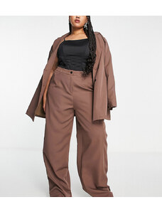 I Saw It First Curve I Saw It First Plus wide leg trouser co ord in mauve-Neutral