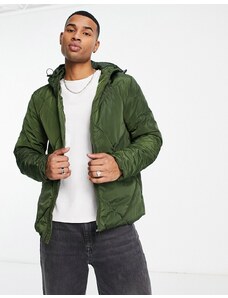 American Stitch quilted jacket in khaki-Green