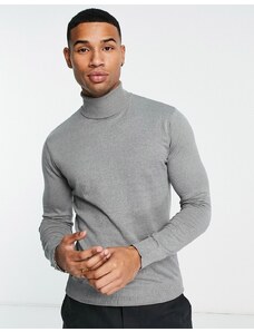 Selected Homme roll neck jumper in grey
