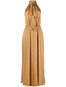 ASPESI V-neck button-detail dress - Brown