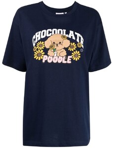 CHOCOOLATE Chocoolate Poodle print T-shirt - Blue