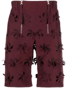 JUNTAE KIM floral-appliqué Bermuda shorts - Red