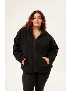 Girlfriend Collective Black Micro Fleece Full Zip Jacket