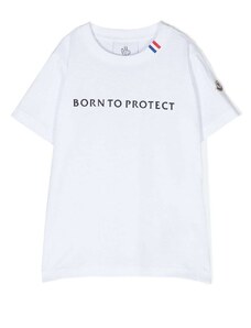 Moncler Enfant round-neck cotton T-shirt - White