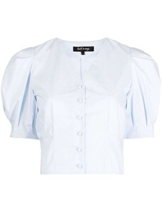 tout a coup puff-sleeves cropped blouse - Blue