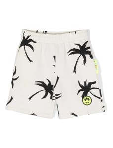 Barrow kids palm tree-print cotton shorts - Neutrals