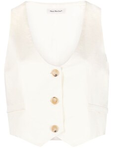 There Was One single-breasted cotton waistcoat - Neutrals