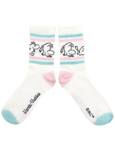 NordicBuddies Finsko Tenis Moomin Socks ponožky 36-42 white pink blue