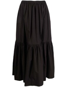 GANNI organic cotton flounced maxi skirt - Black