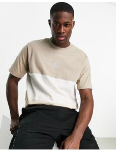 Selected Homme oversized heavyweight t-shirt in khaki-Green