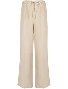 TOTEME drawstring straight-leg cotton trousers - Neutrals