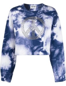 MOSCHINO JEANS tie-dye cropped cotton sweatshirt - Blue