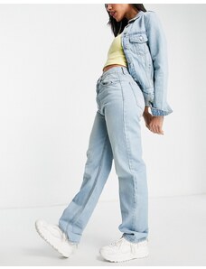 Don't Think Twice DTT 90's high rise wide leg jeans in light wash blue