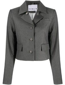 REMAIN single-breasted cropped blazer - Grey