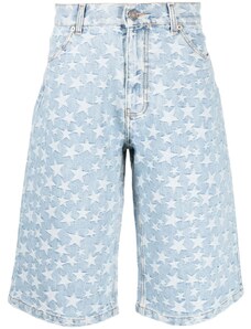 ERL star patterned-jacquard denim shorts - Blue