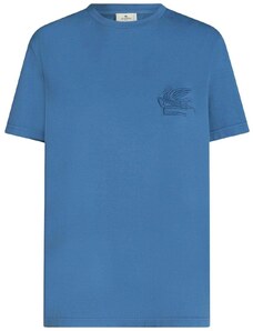 ETRO Pegaso-motif cotton T-shirt - Blue