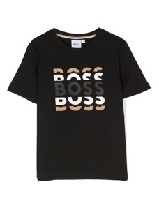 BOSS Kidswear logo-print cotton T-shirt - Black