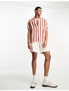 PacSun stripe short sleeve shirt in redwood burl-Multi