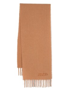 ISABEL MARANT Firny embroidered-logo scarf - Brown