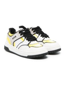 MSGM Kids multi-panel lace-up sneakers - White