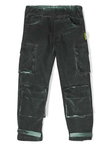 Barrow kids bleach-effect tapered cargo pants - Green