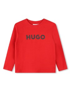 HUGO KIDS logo-print organic-cotton T-shirt - Red