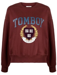 STUDIO TOMBOY logo-print cropped sweatshirt - Red