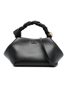 GANNI Bou braided-handle tote bag - Black